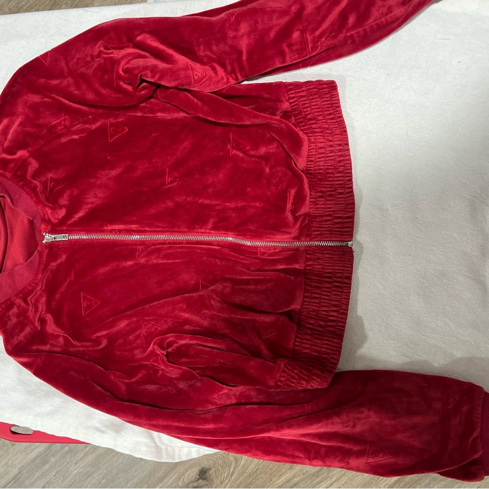 Guess Red Velvet Bomber Jacket